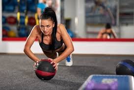 Push-up with a medicine ball